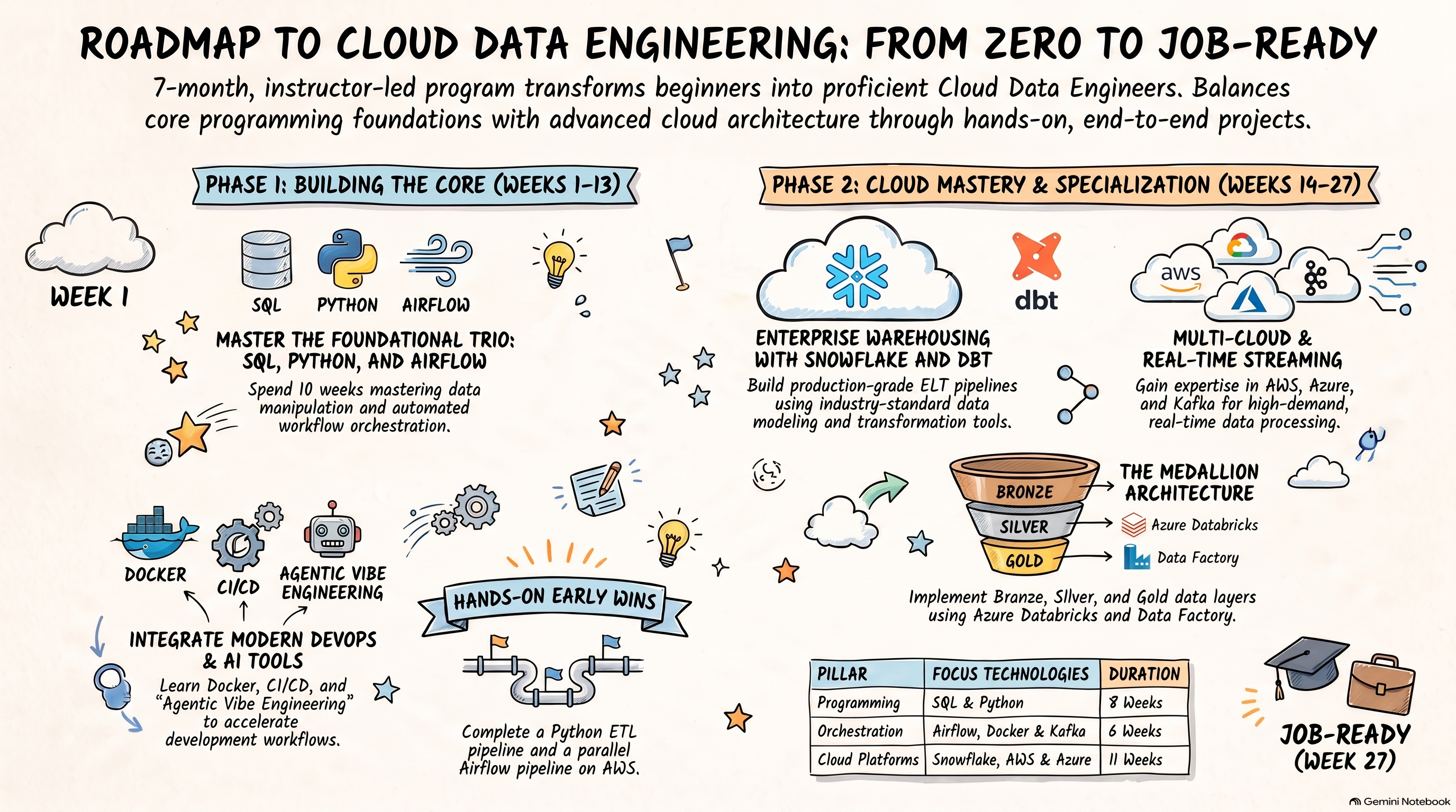 Cloud Data Engineering training roadmap